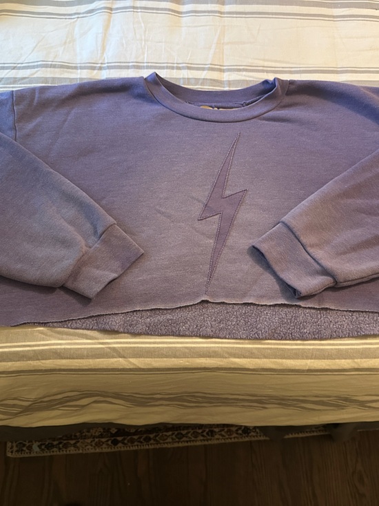 Aviator Nation Tops - Aviator Nation Cropped Lavender Sweatshirt